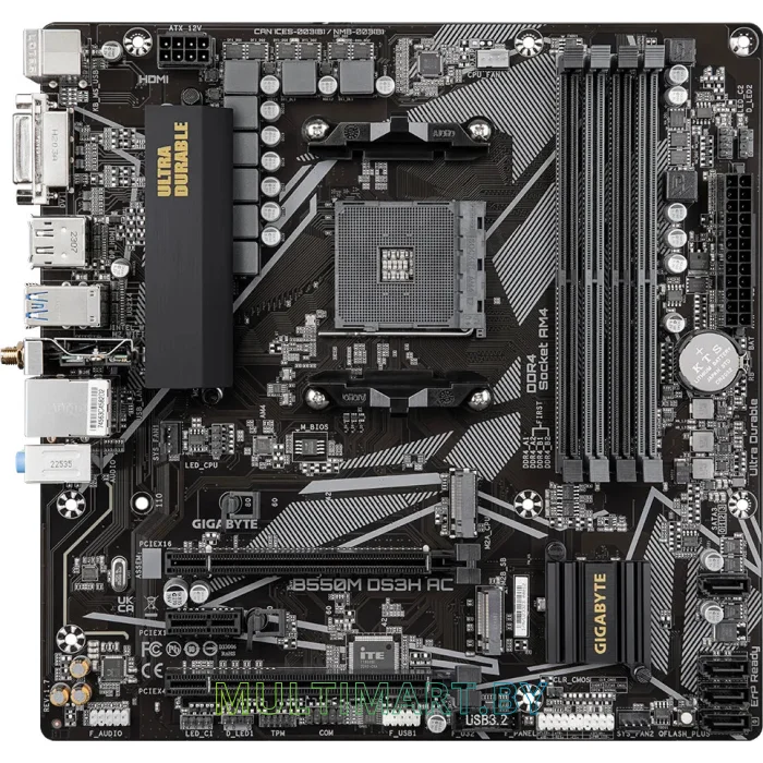 Материнская плата Gigabyte B550M DS3H AC (rev. 1.7)